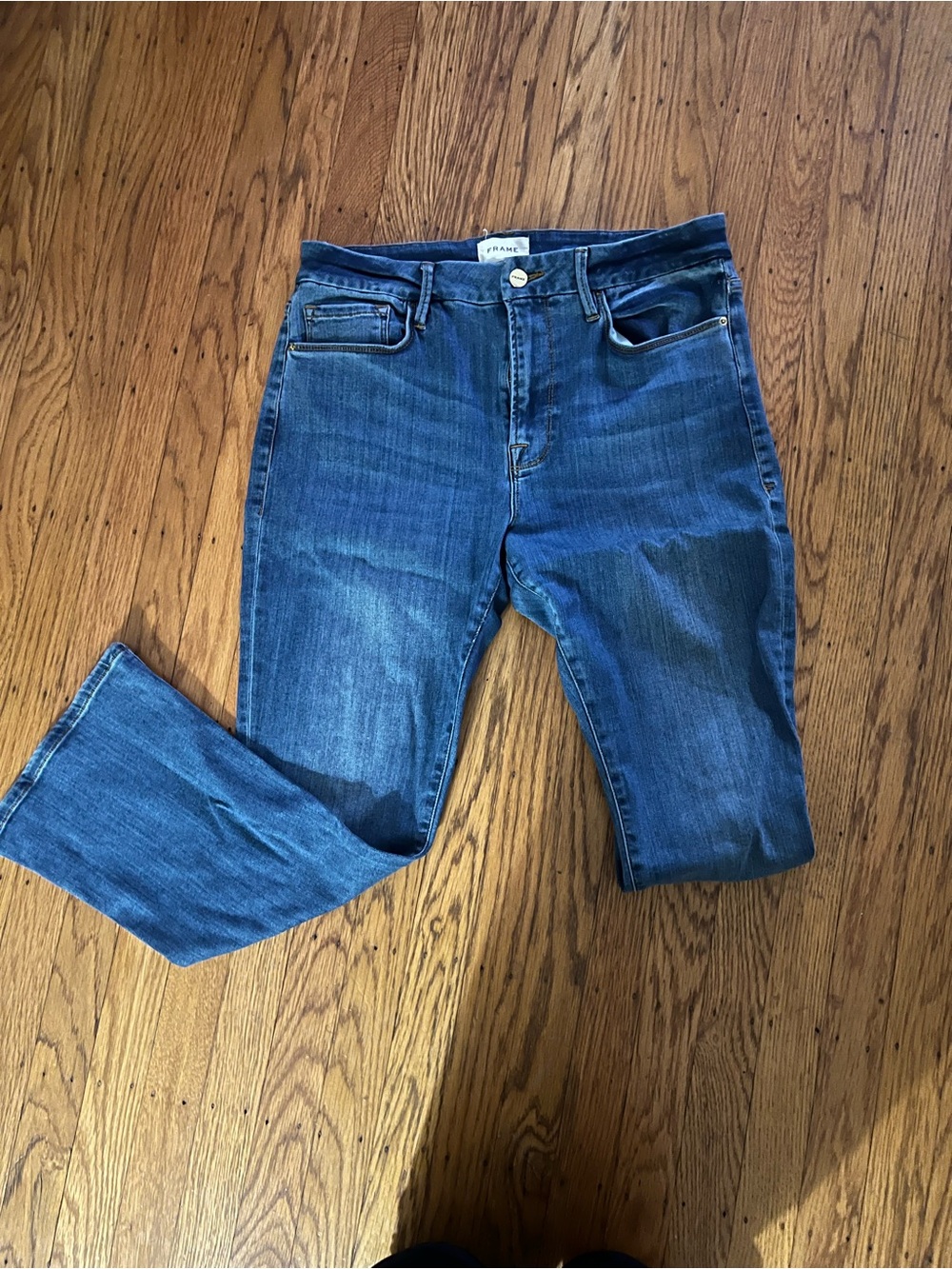 Frame Denim Light Blue Le Crop Mini Boot Jeans